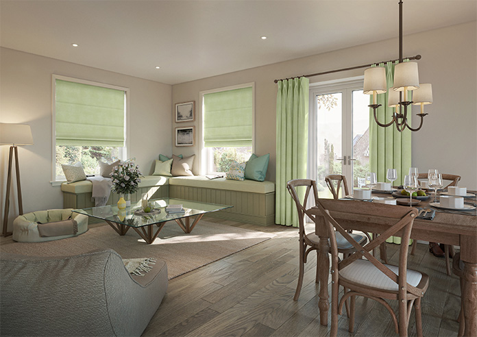 Florence Faux Suede, Green Leaf - Made to Measure Curtains - Image 8